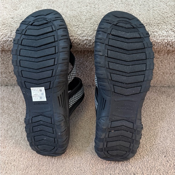 Skechers Women Adventure Reggae Slide Black Slip-On Strappy Comfort Sandals Sz 9 - Picture 9 of 10